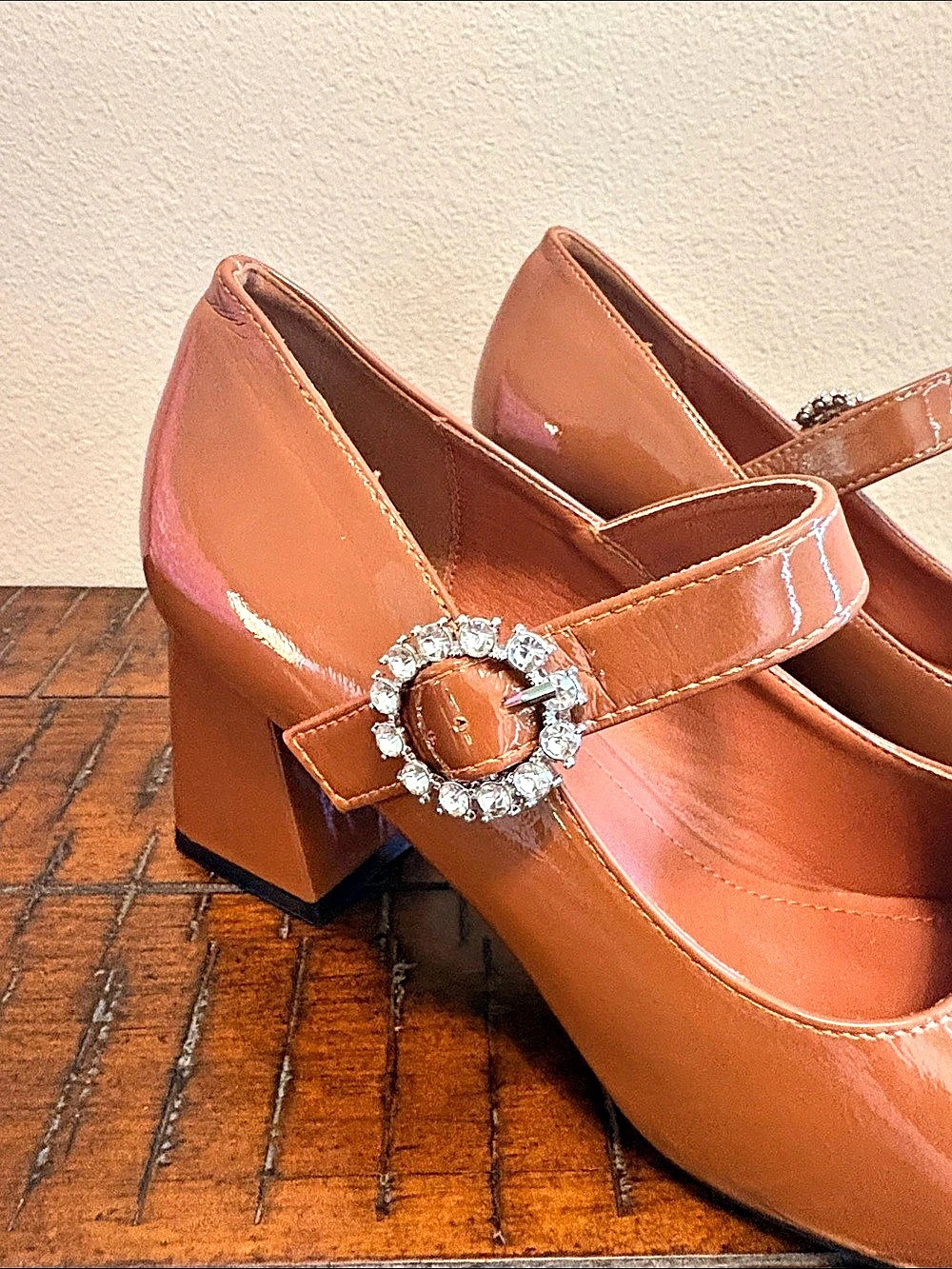 Shein Square Toe Mary Jane Block Heels Size 11 - Picture 5 of 7